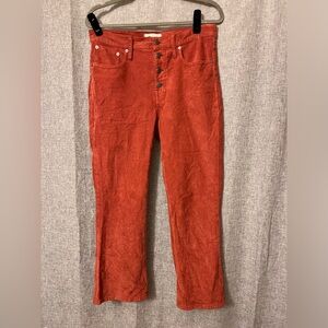 Madewell Cali Demi-Boot Jeans: Corduroy Edition Size 29